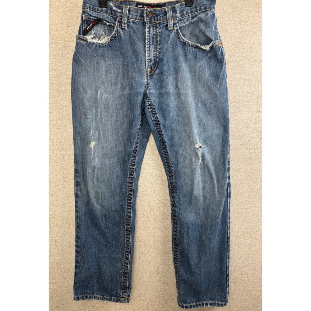 Ariat FR M3 Loose Flame Resistant Work Jeans — 32x32 — CAT 2 — Distressed